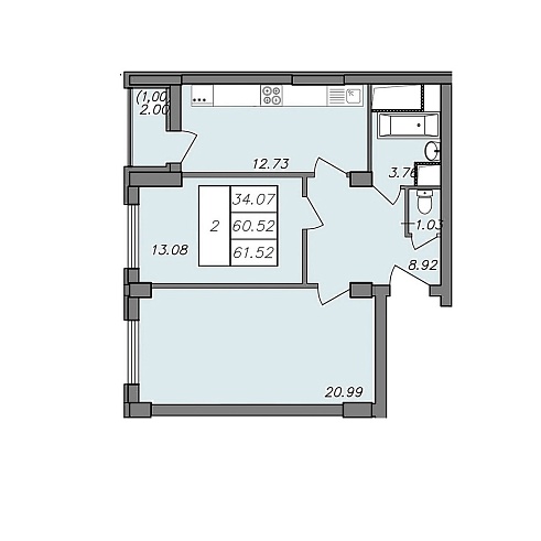 Планировка 2-комн.
