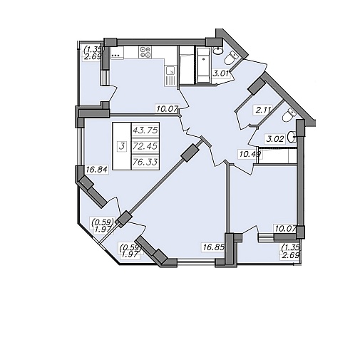 Планировка 2-комн. 5