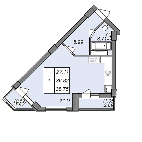 Планировка 1-комн.